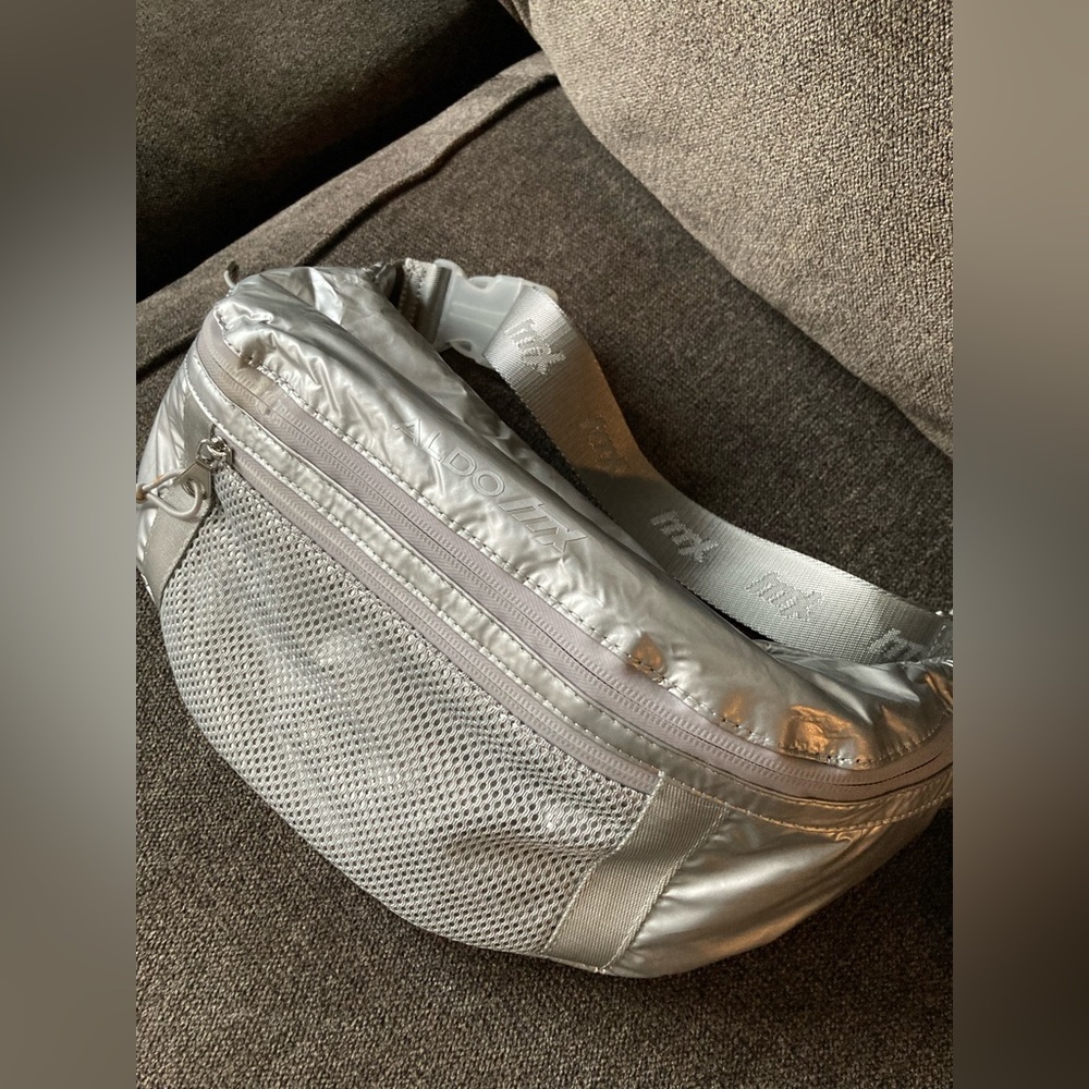 ALDO Oversized Silver Crossbody Bag NWOT